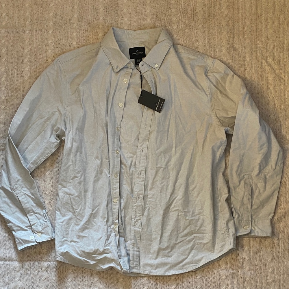 Daniel Hechter Men's Casual Light Gray Button Down Shirt NWT